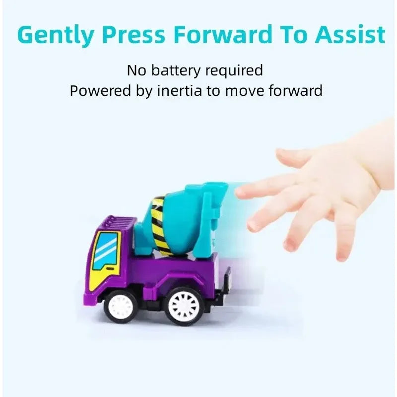 6-piece Bagged Engineering Vehicle Mini Inertia Regenerative Vehicle Set Children's Cartoon Toys