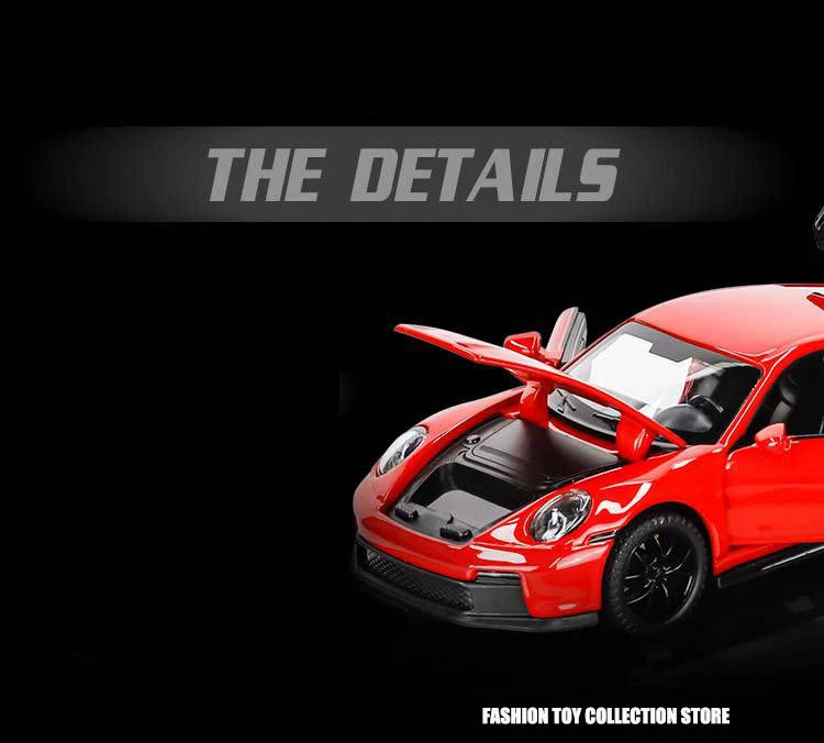 1: 32 Porsche 911 GT3 Sport Alloy Diecast Model Car – Sound, Light & Pull-Back Function