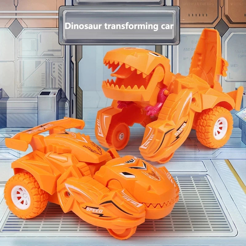 2-in-1 Dinosaur Deformation Car – One-Step Collision Transformation Mini Vehicle Toy