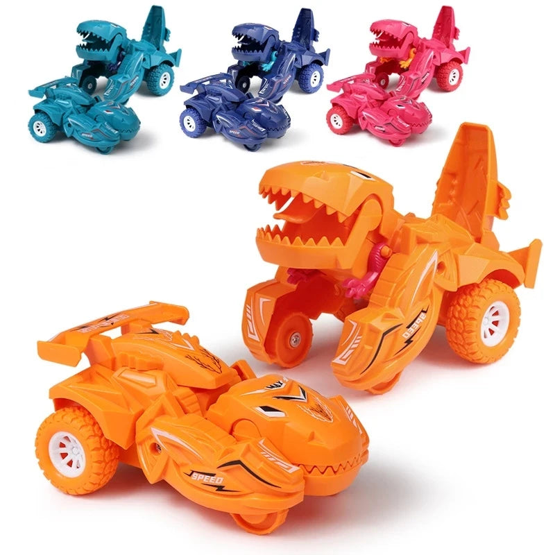 2-in-1 Dinosaur Deformation Car – One-Step Collision Transformation Mini Vehicle Toy