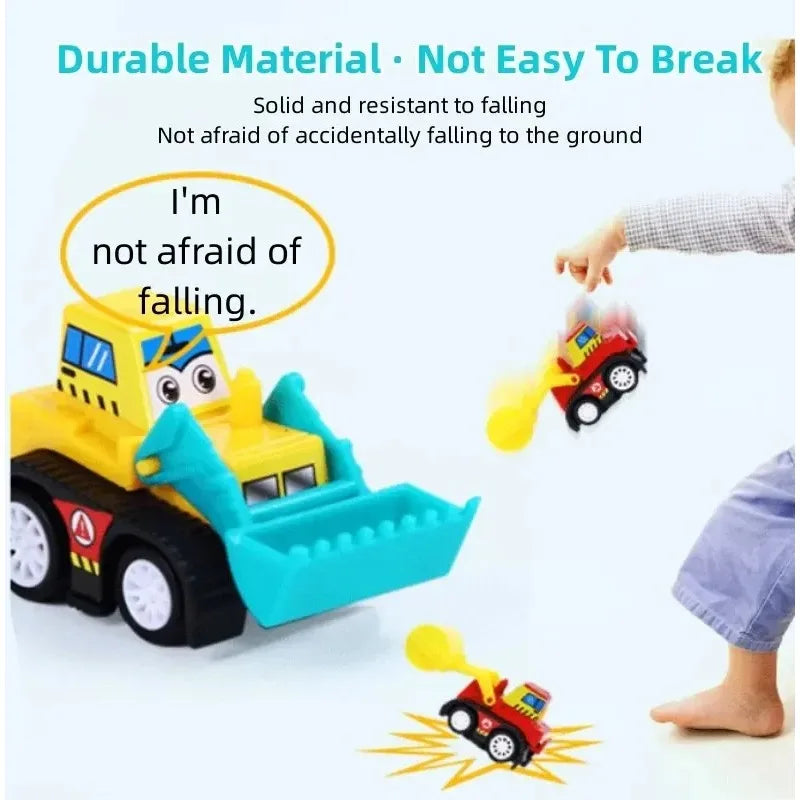 6-piece Bagged Engineering Vehicle Mini Inertia Regenerative Vehicle Set Children's Cartoon Toys