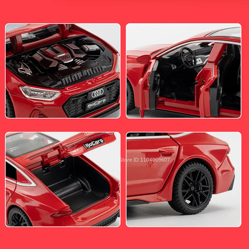RS7 Sportback Alloy Diecast Model Car – 6 Doors Open, Sound & Light, Pull-Back Function