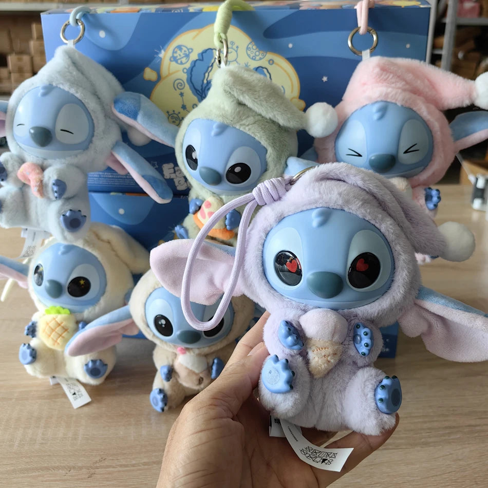 Nwe Miniso Disney Stitch Eat Some Thing Before Sleep Series Vinyl Blind Box Bag Pendant Cute Doll Mystery Box Toys Adult Gifts