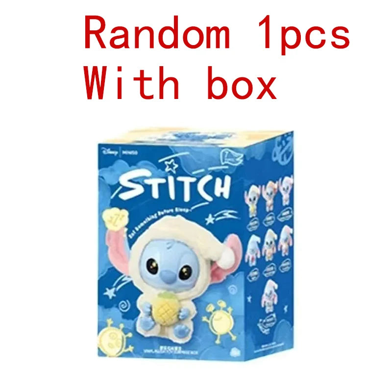 New Miniso Disney Stitch Eat Some Thing Before Sleep Series Vinyl Blind Box Bag Pendant Cute Doll Mystery Box Toy Adult Gift