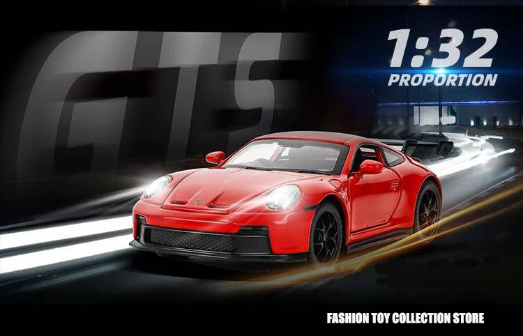 1: 32 Porsche 911 GT3 Sport Alloy Diecast Model Car – Sound, Light & Pull-Back Function
