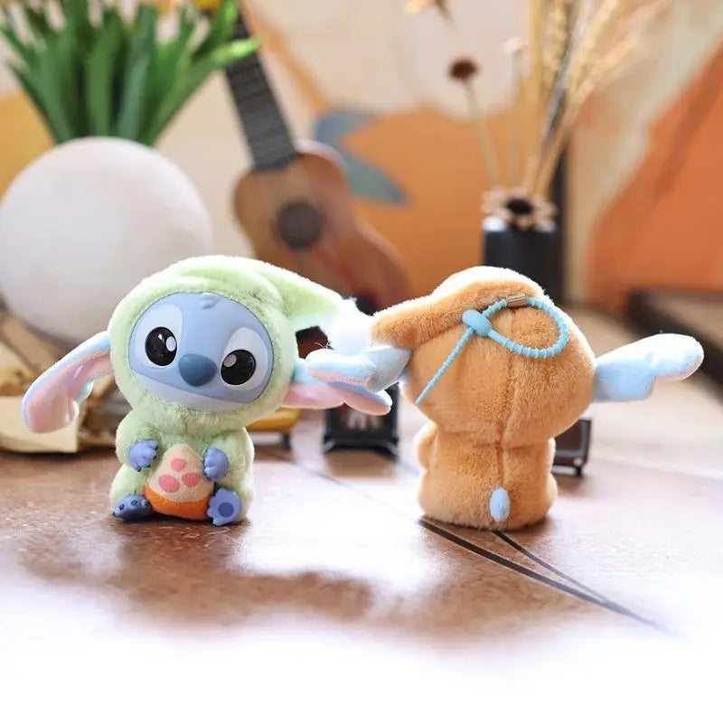 Disney Stitch Plush Keychain Anime Lilo and Stitch Bag Pendant Foodie Series Stuffed Animals Plush Doll Toys Birthday Girl Gifts