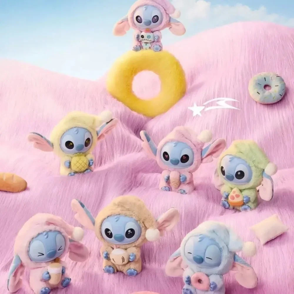kawaii Nwe Stitch Blind Box Bag Eat Some Thing Before Sleep Series Vinyl Pendant Cute Doll Mystery Box Fluffy Doll Surprise Gift