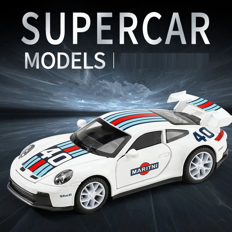 1: 32 Porsche 911 GT3 Sport Alloy Diecast Model Car – Sound, Light & Pull-Back Function