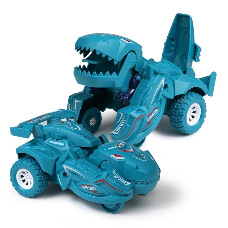 2-in-1 Dinosaur Deformation Car – One-Step Collision Transformation Mini Vehicle Toy