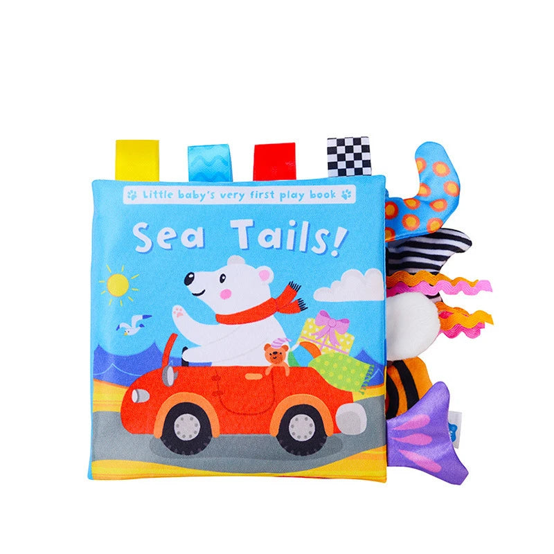Quiet Book for Toddler Animal Cognitive Fabric Activity Busy Book Montessori Baby Book Toys Cloth Crinkle Books for Babies 6 12M