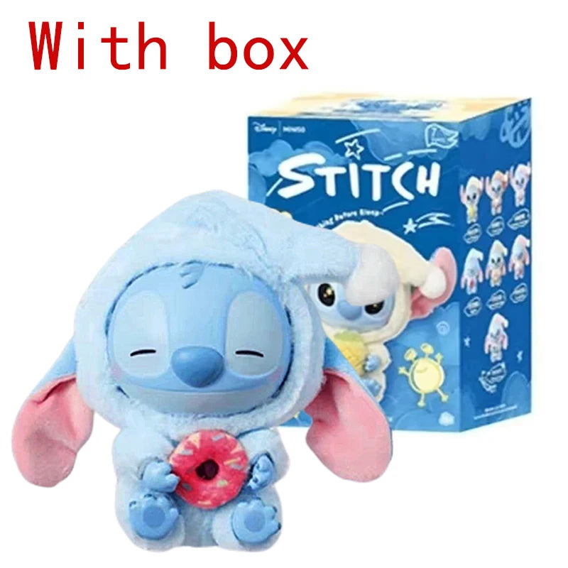 New Miniso Disney Stitch Eat Some Thing Before Sleep Series Vinyl Blind Box Bag Pendant Cute Doll Mystery Box Toy Adult Gift