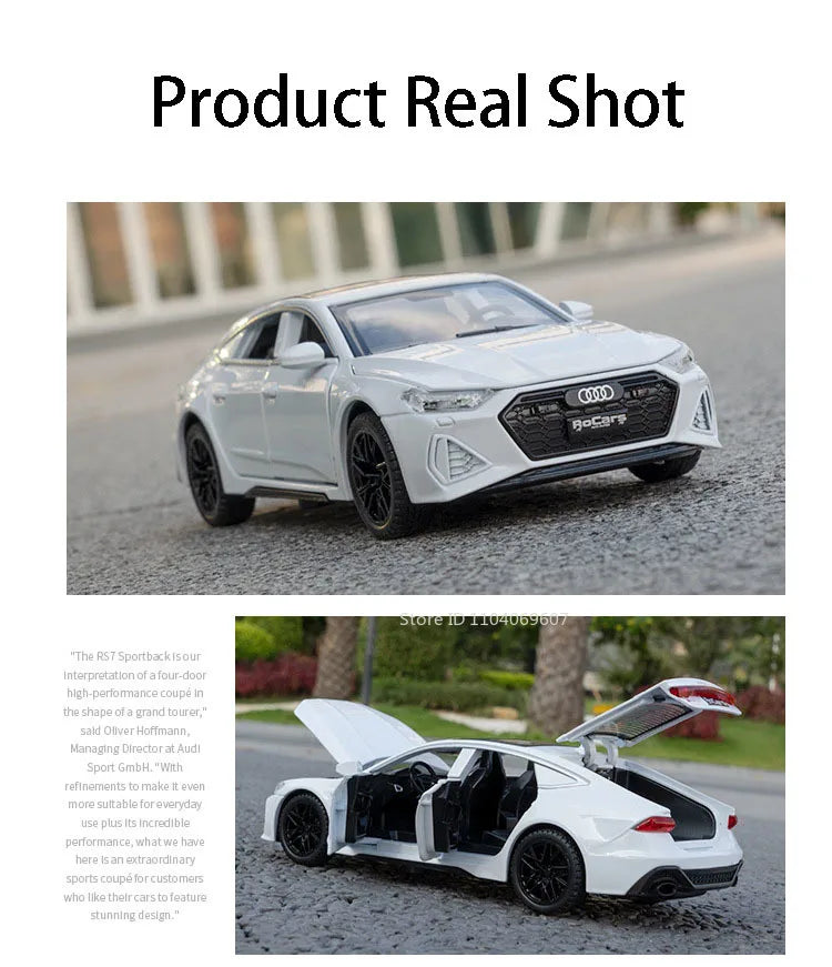 RS7 Sportback Alloy Diecast Model Car – 6 Doors Open, Sound & Light, Pull-Back Function