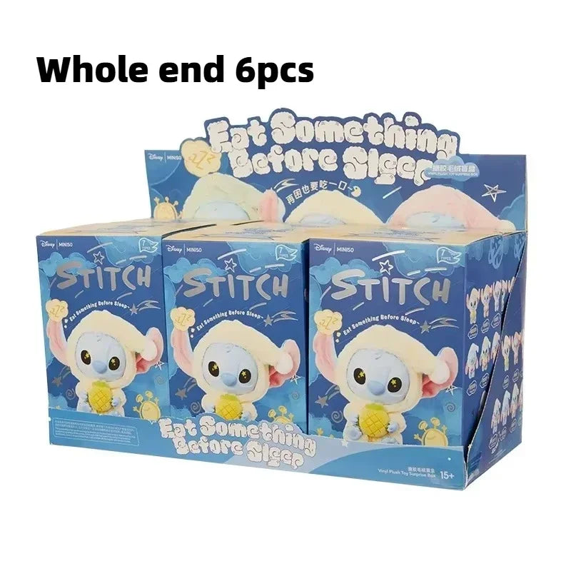 kawaii Nwe Stitch Blind Box Bag Eat Some Thing Before Sleep Series Vinyl Pendant Cute Doll Mystery Box Fluffy Doll Surprise Gift