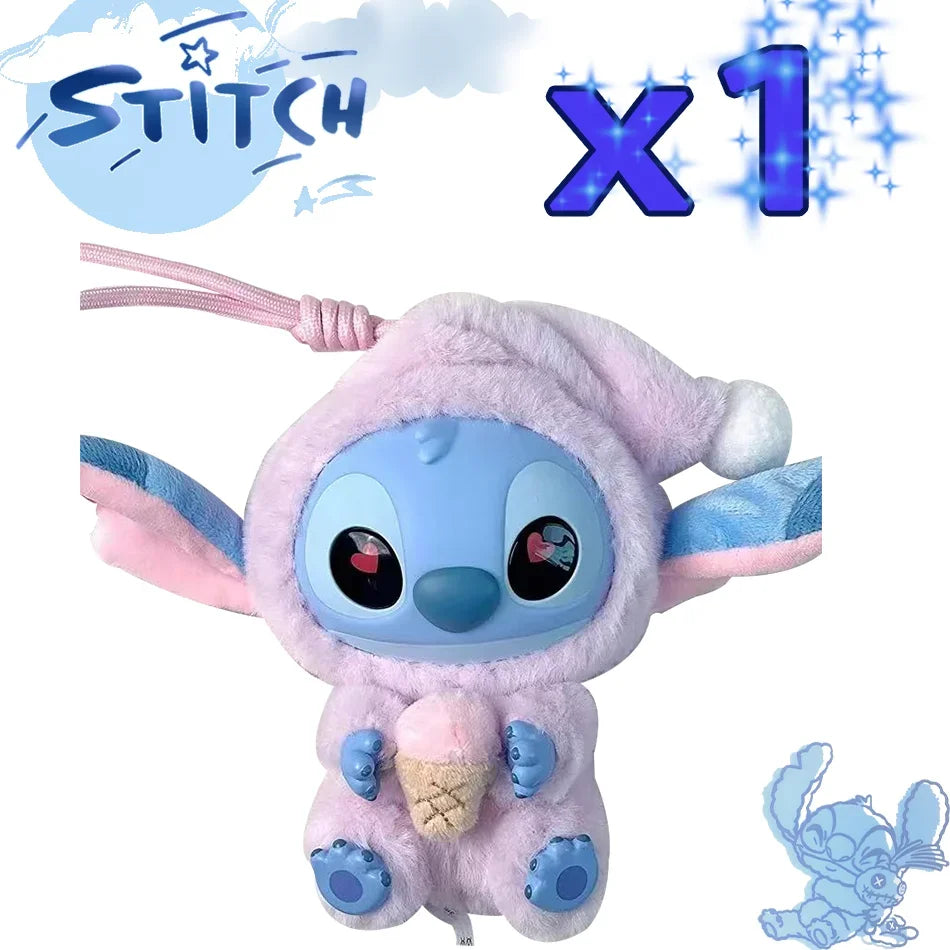 Nwe Miniso Disney Stitch Eat Some Thing Before Sleep Series Vinyl Blind Box Bag Pendant Cute Doll Mystery Box Toys Adult Gifts