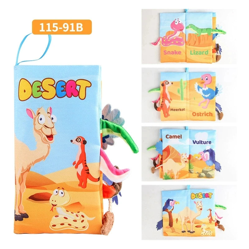 Hot Sale 0-36Month Baby Early Learning Educate Toy Tail Cloth Book Parent-child Interactive Sound Paper Puzzle Cloth Book Rattle