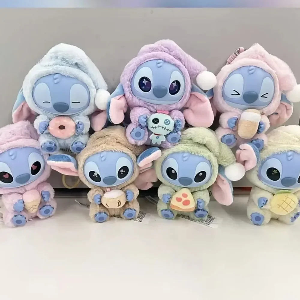 kawaii Nwe Stitch Blind Box Bag Eat Some Thing Before Sleep Series Vinyl Pendant Cute Doll Mystery Box Fluffy Doll Surprise Gift