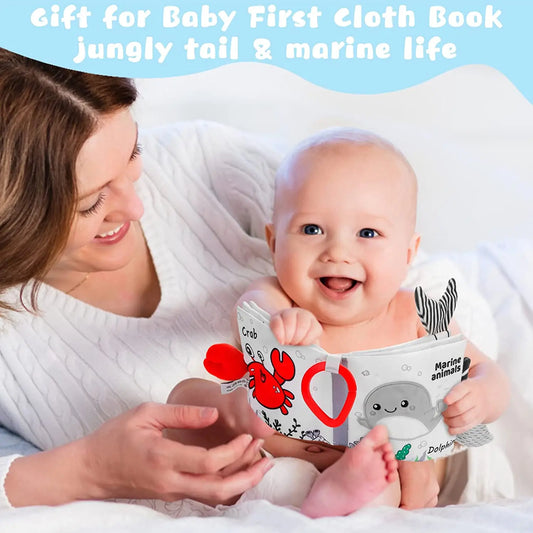 3D Touch Feel High Contrast Cloth Sensory Book Baby Toys 0 6 12 Months Early Learning Stroller Toys for Infants Toddler Gifts