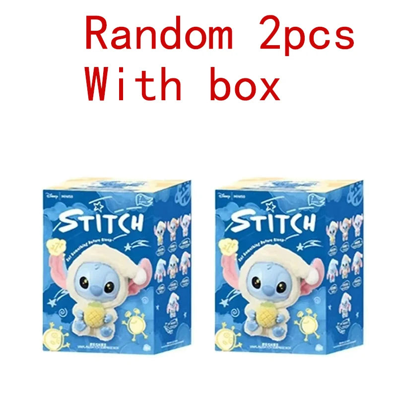 New Miniso Disney Stitch Eat Some Thing Before Sleep Series Vinyl Blind Box Bag Pendant Cute Doll Mystery Box Toy Adult Gift