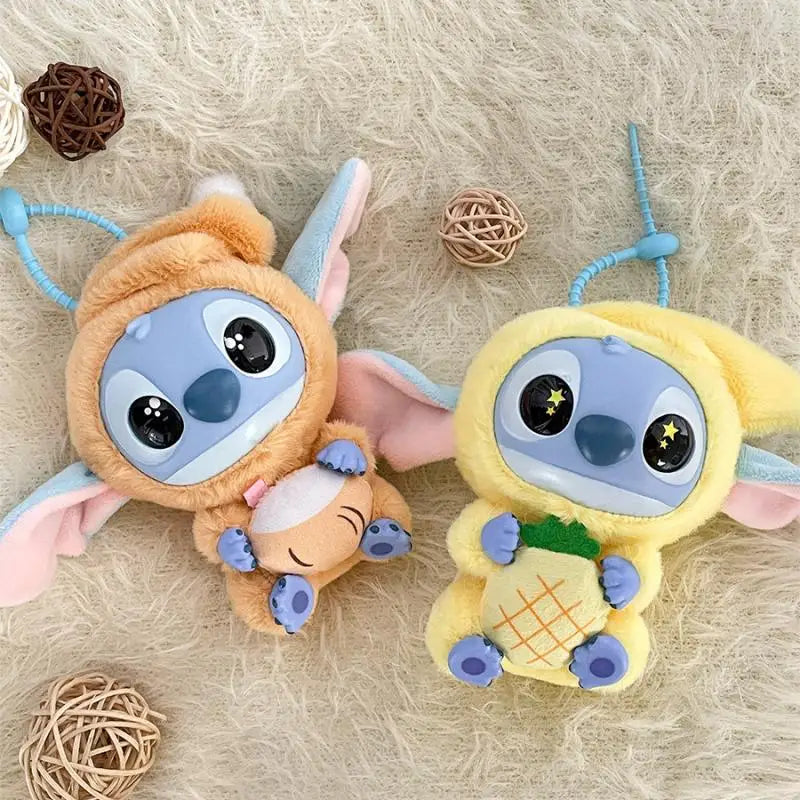 Disney Stitch Plush Keychain Anime Lilo and Stitch Bag Pendant Foodie Series Stuffed Animals Plush Doll Toys Birthday Girl Gifts