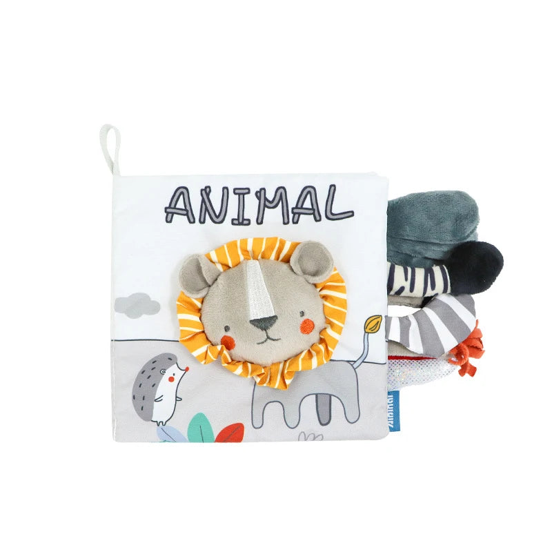 Quiet Book for Toddler Animal Cognitive Fabric Activity Busy Book Montessori Baby Book Toys Cloth Crinkle Books for Babies 6 12M