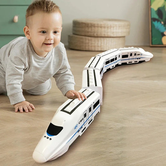 TOYMOGER Electric Train Toy – Lights, Sound &amp; 360° Bump-and-Go Action