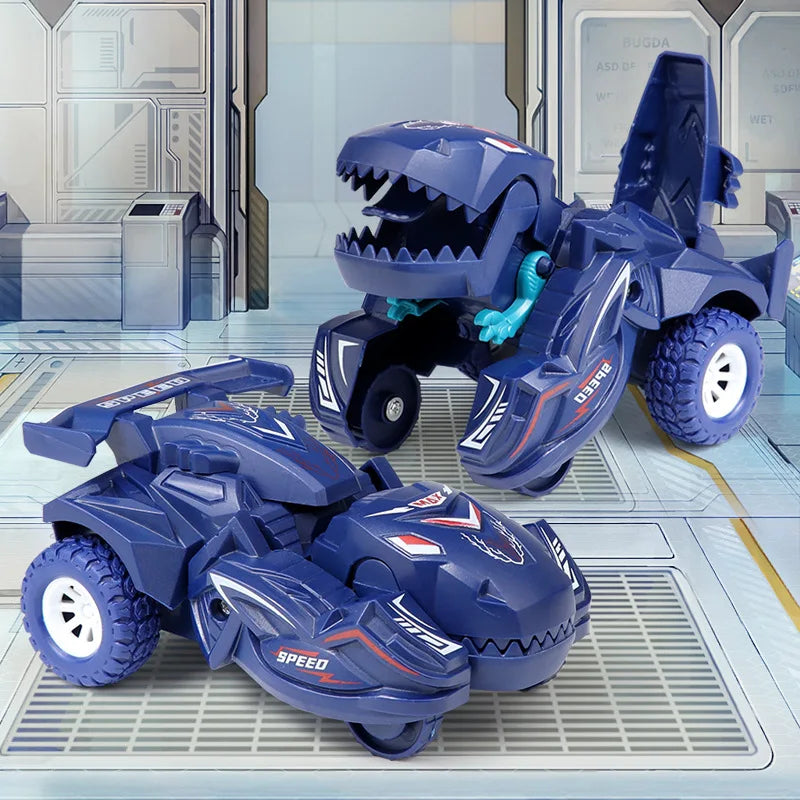 2-in-1 Dinosaur Deformation Car – One-Step Collision Transformation Mini Vehicle Toy