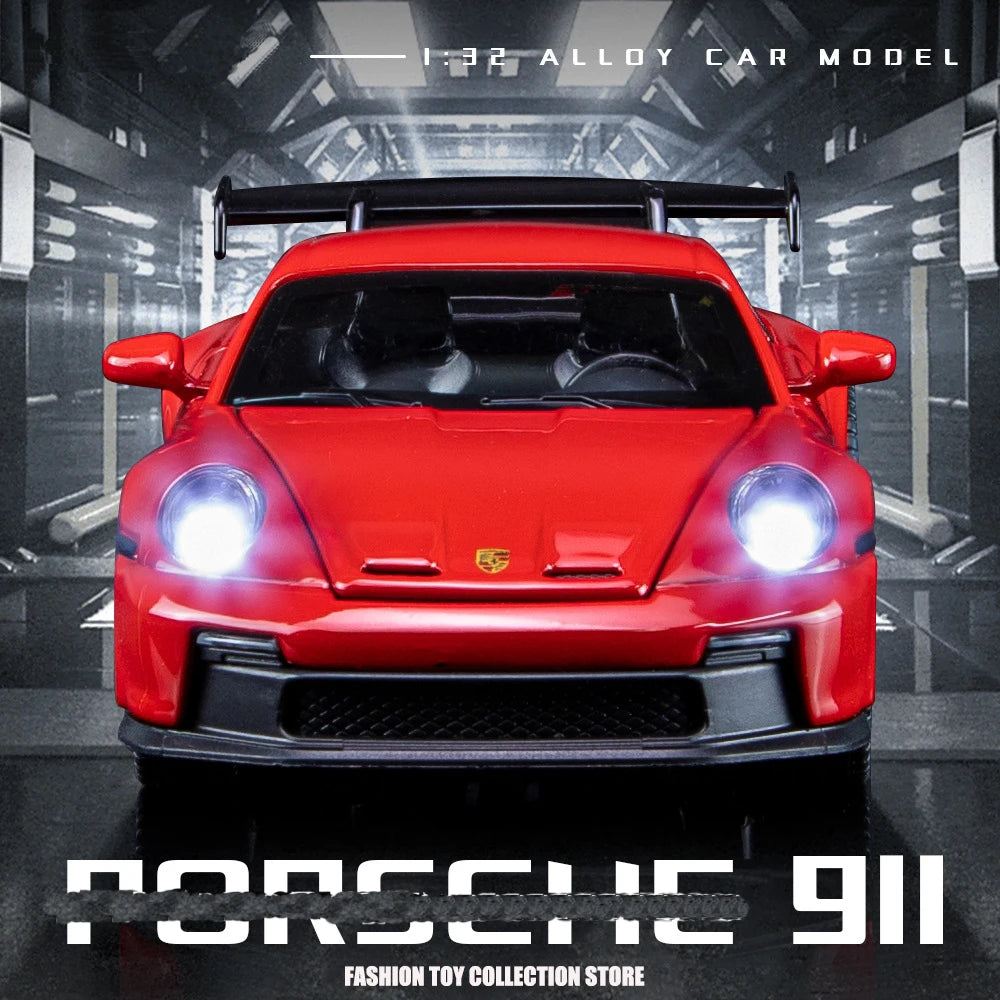 1: 32 Porsche 911 GT3 Sport Alloy Diecast Model Car – Sound, Light &amp; Pull-Back Function