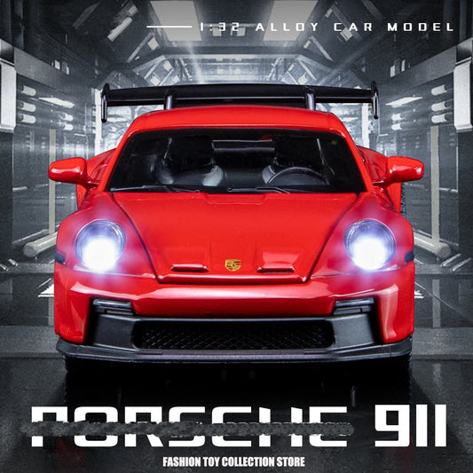 1: 32 Porsche 911 GT3 Sport Alloy Diecast Model Car – Sound, Light &amp; Pull-Back Function