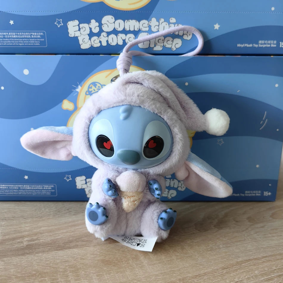 Nwe Miniso Disney Stitch Eat Some Thing Before Sleep Series Vinyl Blind Box Bag Pendant Cute Doll Mystery Box Toys Adult Gifts