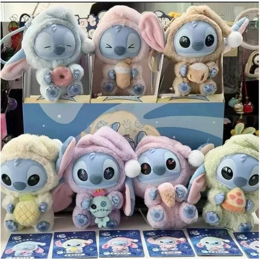 Nwe Miniso Disney Stitch Eat Some Thing Before Sleep Series Vinyl Blind Box Bag Pendant Cute Doll Mystery Box Toys Adult Gifts
