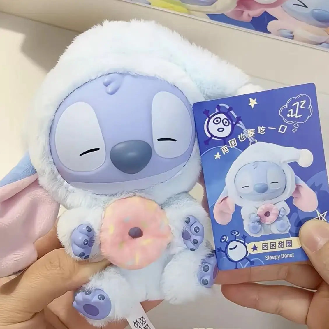 kawaii Nwe Stitch Blind Box Bag Eat Some Thing Before Sleep Series Vinyl Pendant Cute Doll Mystery Box Fluffy Doll Surprise Gift