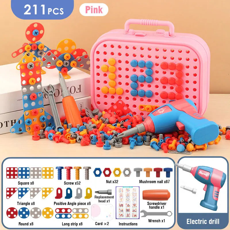 Pretend Play Drill Toys Set – Electric Drill Assembly Puzzle for Kids
