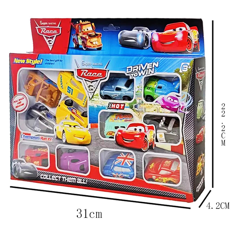 New Original Cars Disney Pixar Cars 3 Toys Lightning McQueen Mini Car Rebound Car Jackson Storm PVC Model Children's Gift Boxes