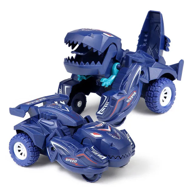 2-in-1 Dinosaur Deformation Car – One-Step Collision Transformation Mini Vehicle Toy