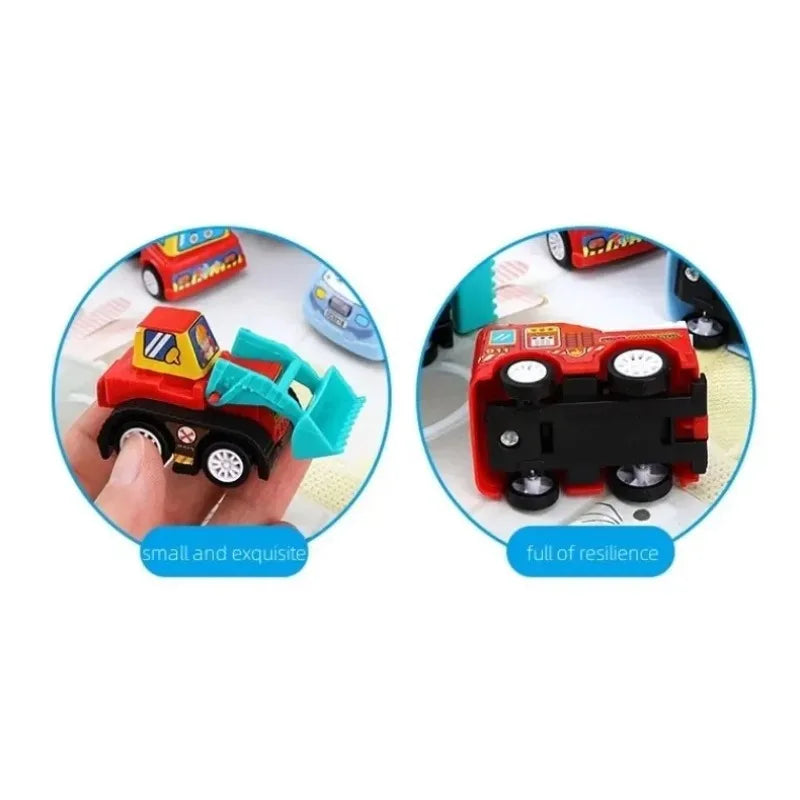 6-piece Bagged Engineering Vehicle Mini Inertia Regenerative Vehicle Set Children's Cartoon Toys