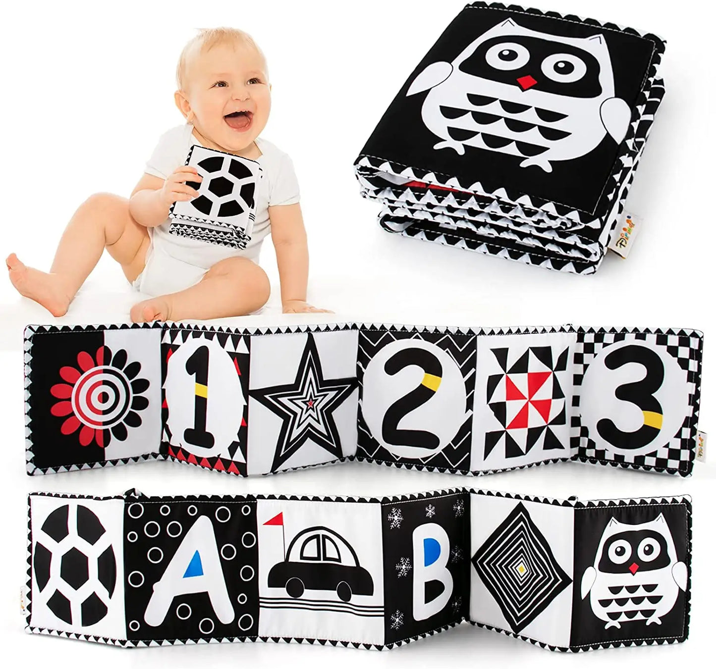3D Touch Feel High Contrast Cloth Sensory Book Baby Toys 0 6 12 Months Early Learning Stroller Toys for Infants Toddler Gifts