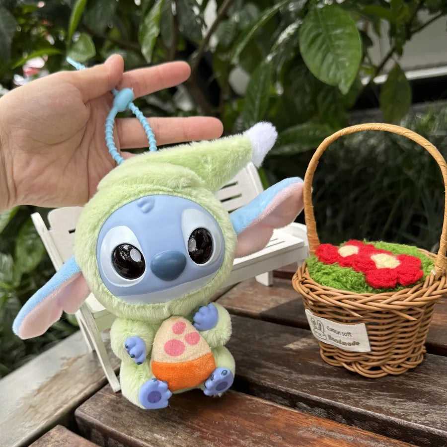 Disney Stitch Plush Keychain Anime Lilo and Stitch Bag Pendant Foodie Series Stuffed Animals Plush Doll Toys Birthday Girl Gifts